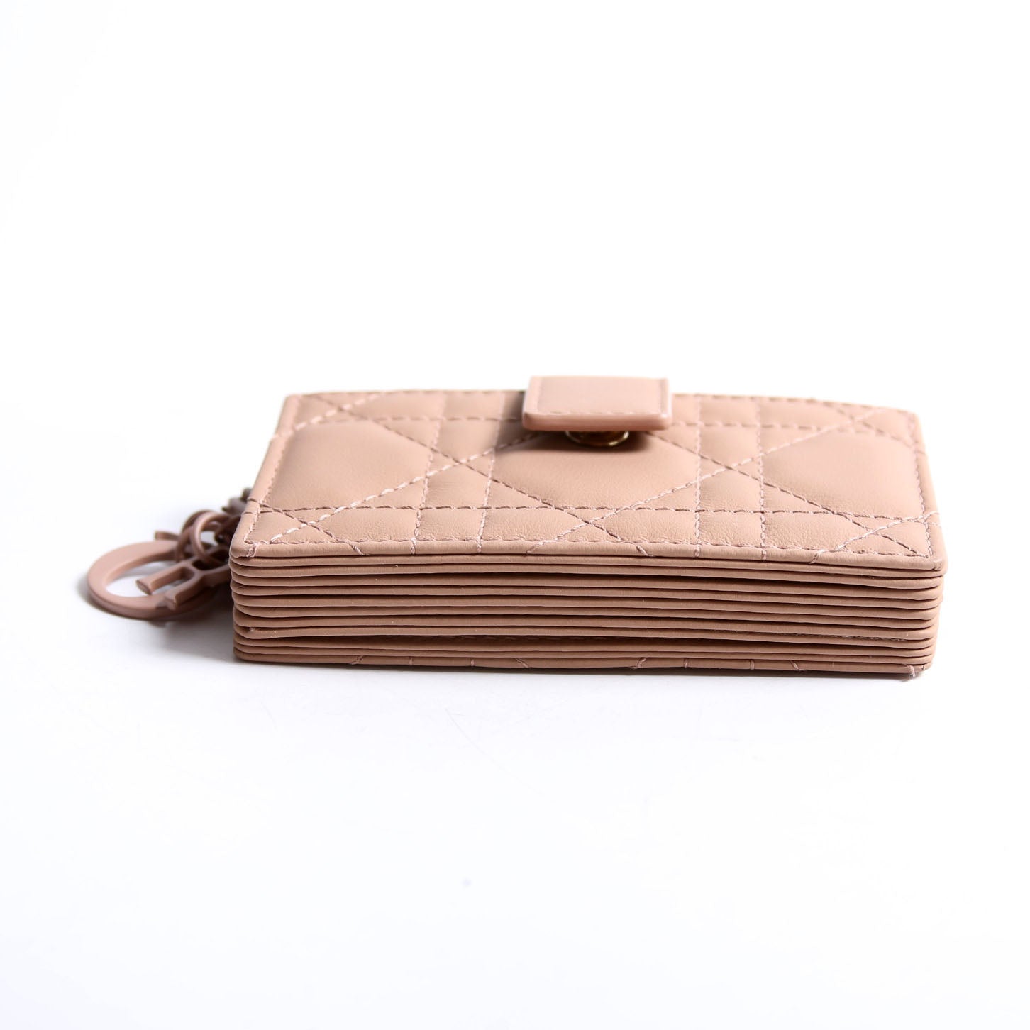 Lady Dior Jasmine Card Holder Lambskin Tan