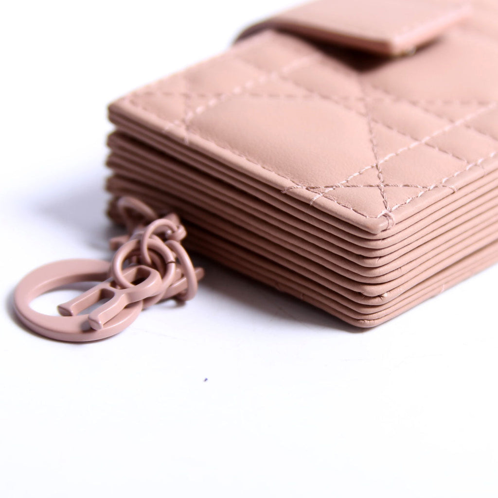 Lady Dior Jasmine Card Holder Lambskin Tan