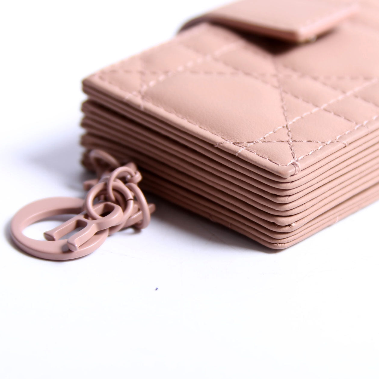 Lady Dior Jasmine Card Holder Lambskin Tan