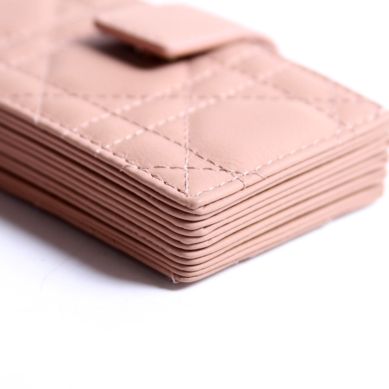 Lady Dior Jasmine Card Holder Lambskin Tan