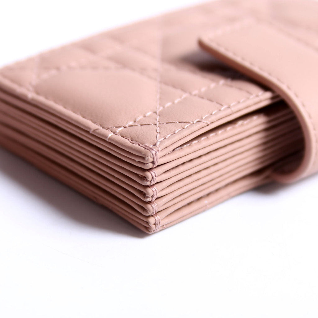 Lady Dior Jasmine Card Holder Lambskin Tan