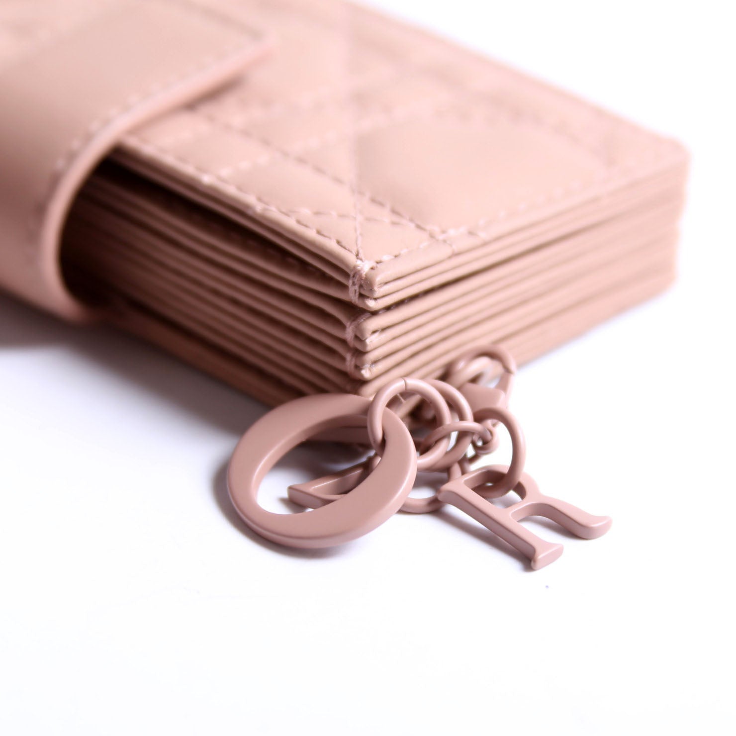 Lady Dior Jasmine Card Holder Lambskin Tan