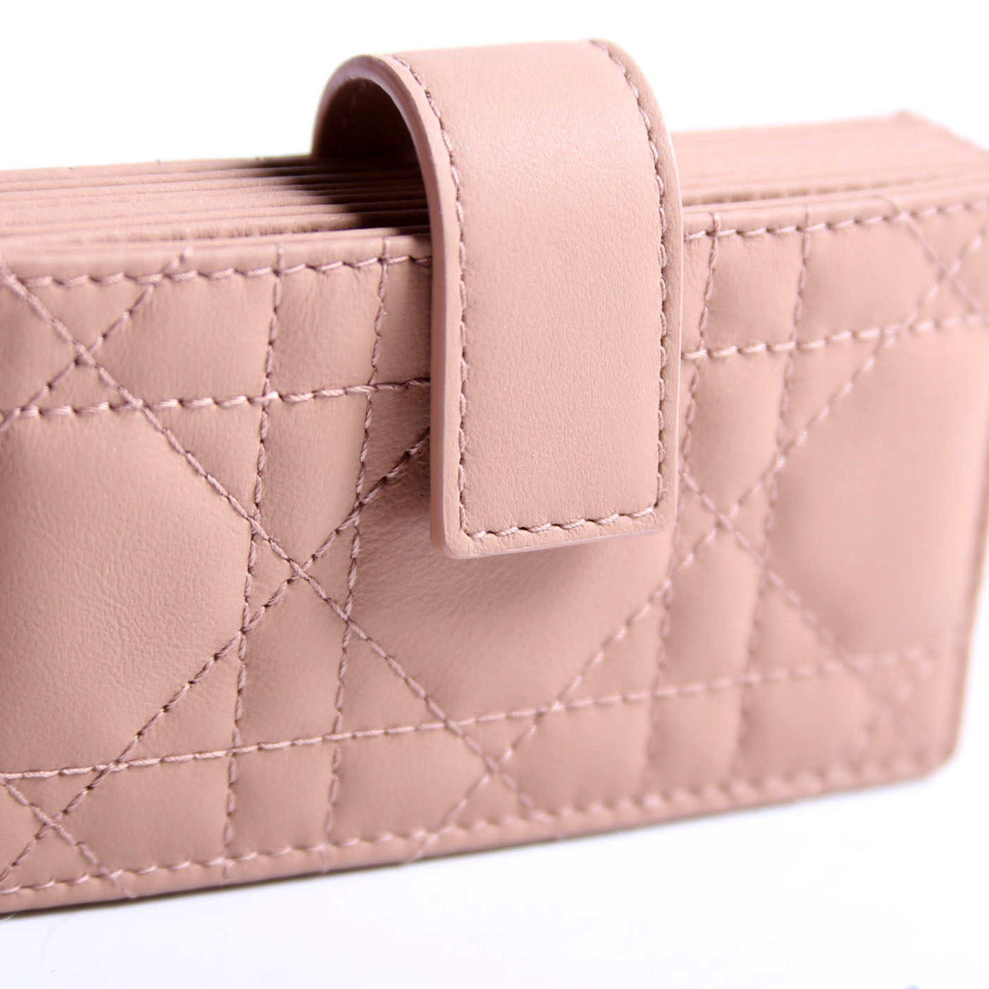 Lady Dior Jasmine Card Holder Lambskin Tan