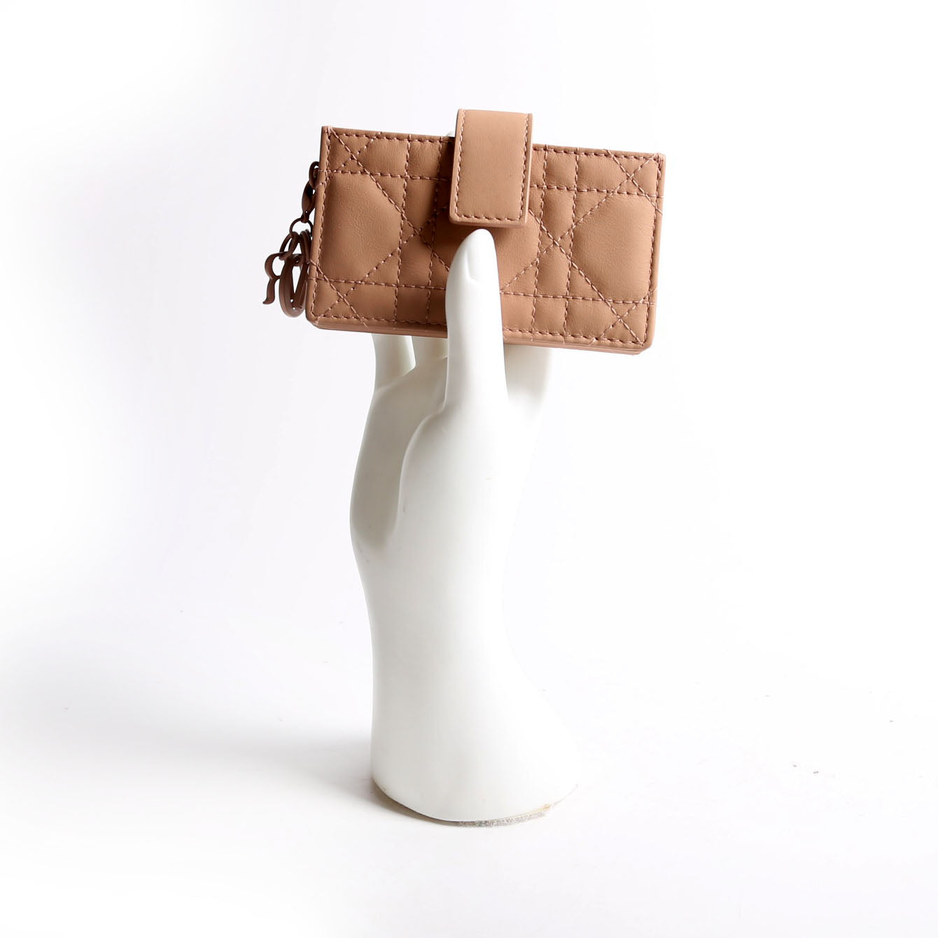 Lady Dior Jasmine Card Holder Lambskin Tan