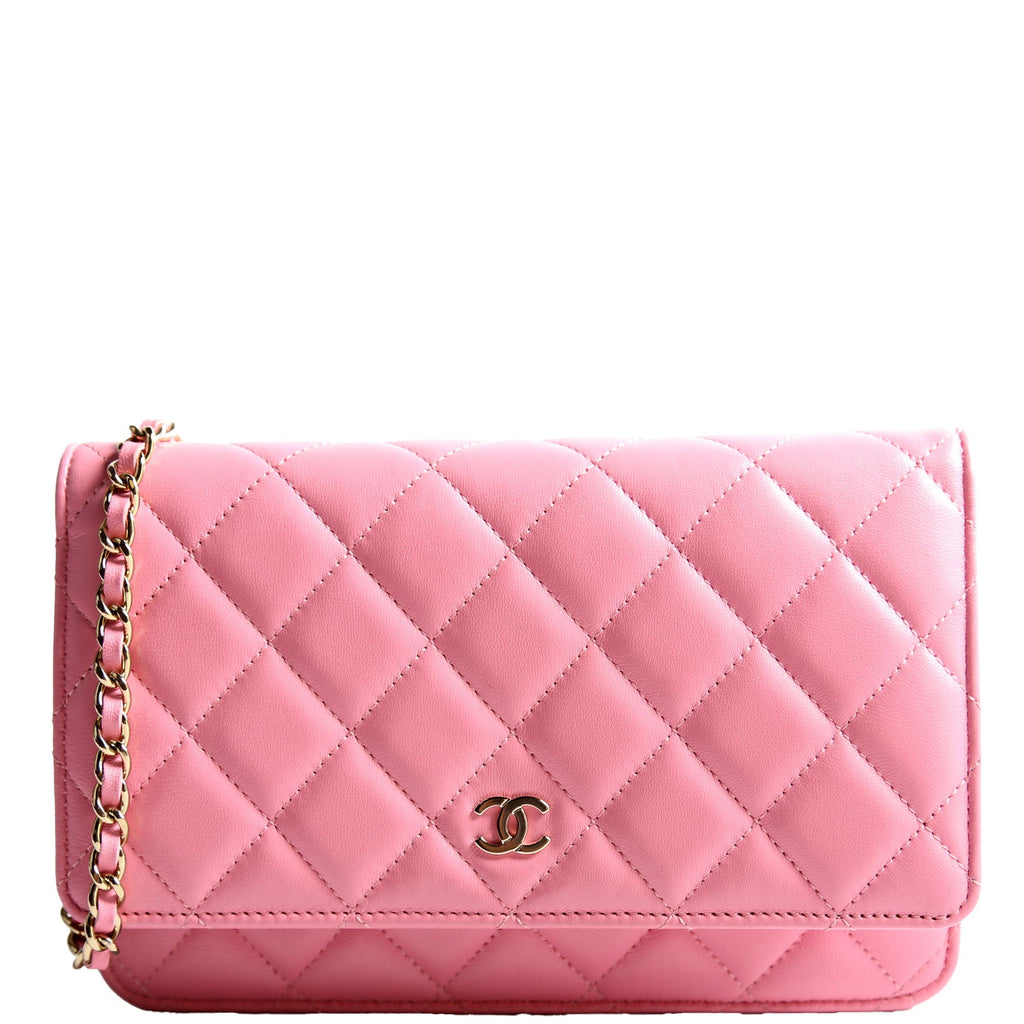 WOC Classic Quitled Lambskin RFID Pink