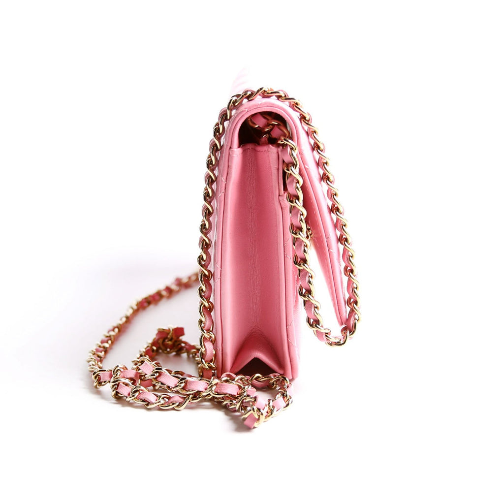 WOC Classic Quitled Lambskin RFID Pink