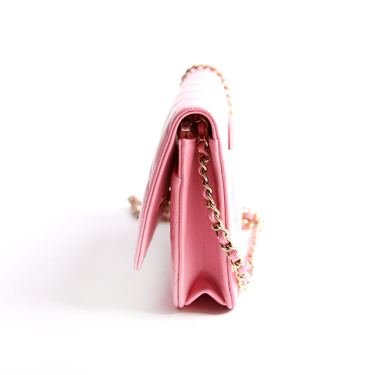 WOC Classic Quitled Lambskin RFID Pink