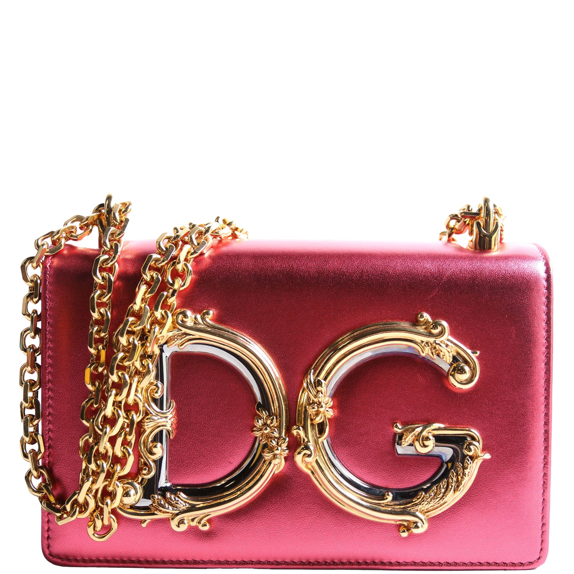 DG Girls Shoulder Bag Nappa Leather Pink