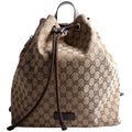 Gucci 449175 GG Canvas Drawstring Backpack Brown