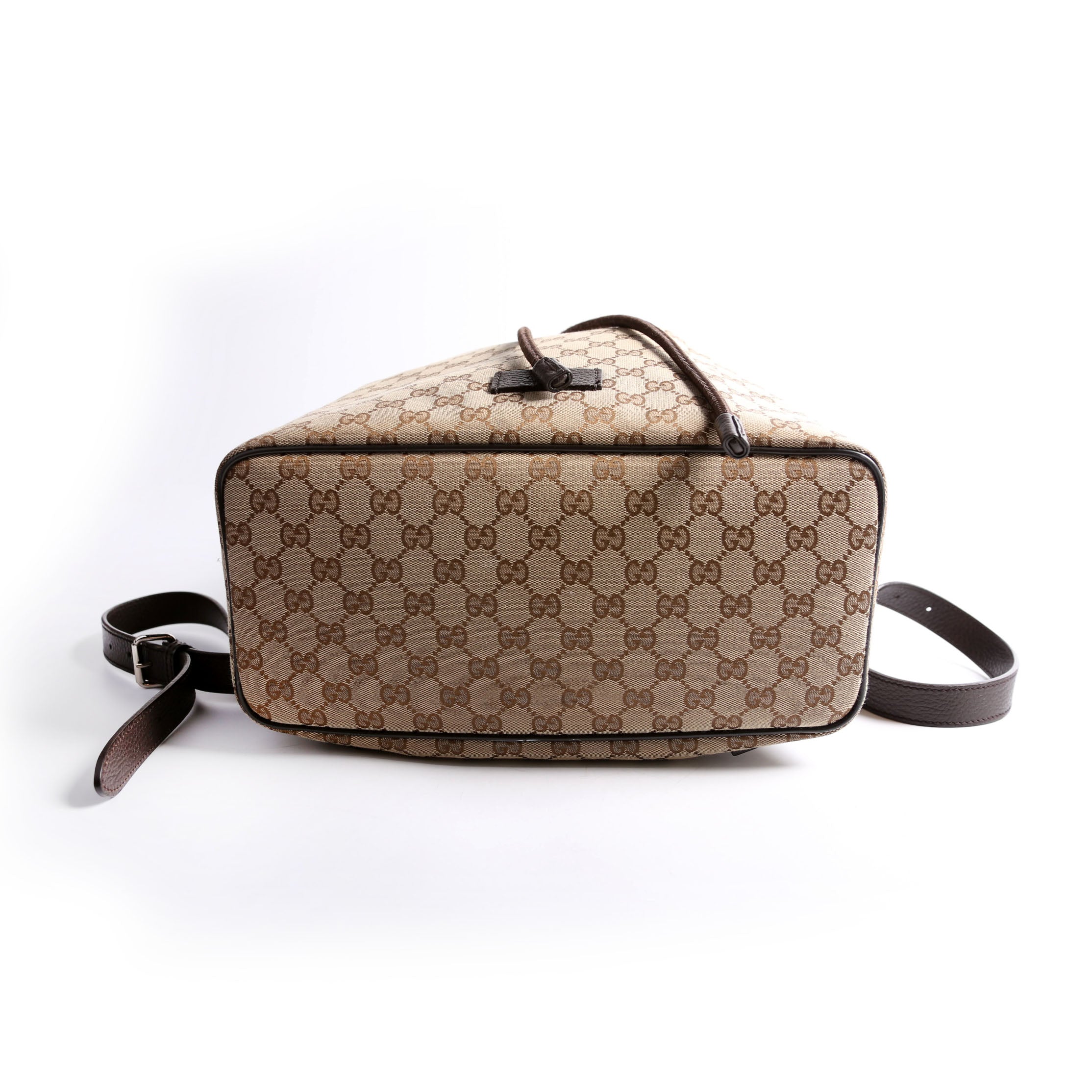 Gucci 449175 GG Canvas Drawstring Backpack Brown