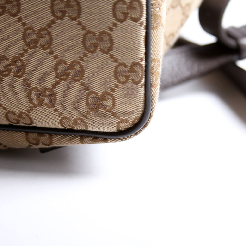 Gucci 449175 GG Canvas Drawstring Backpack Brown