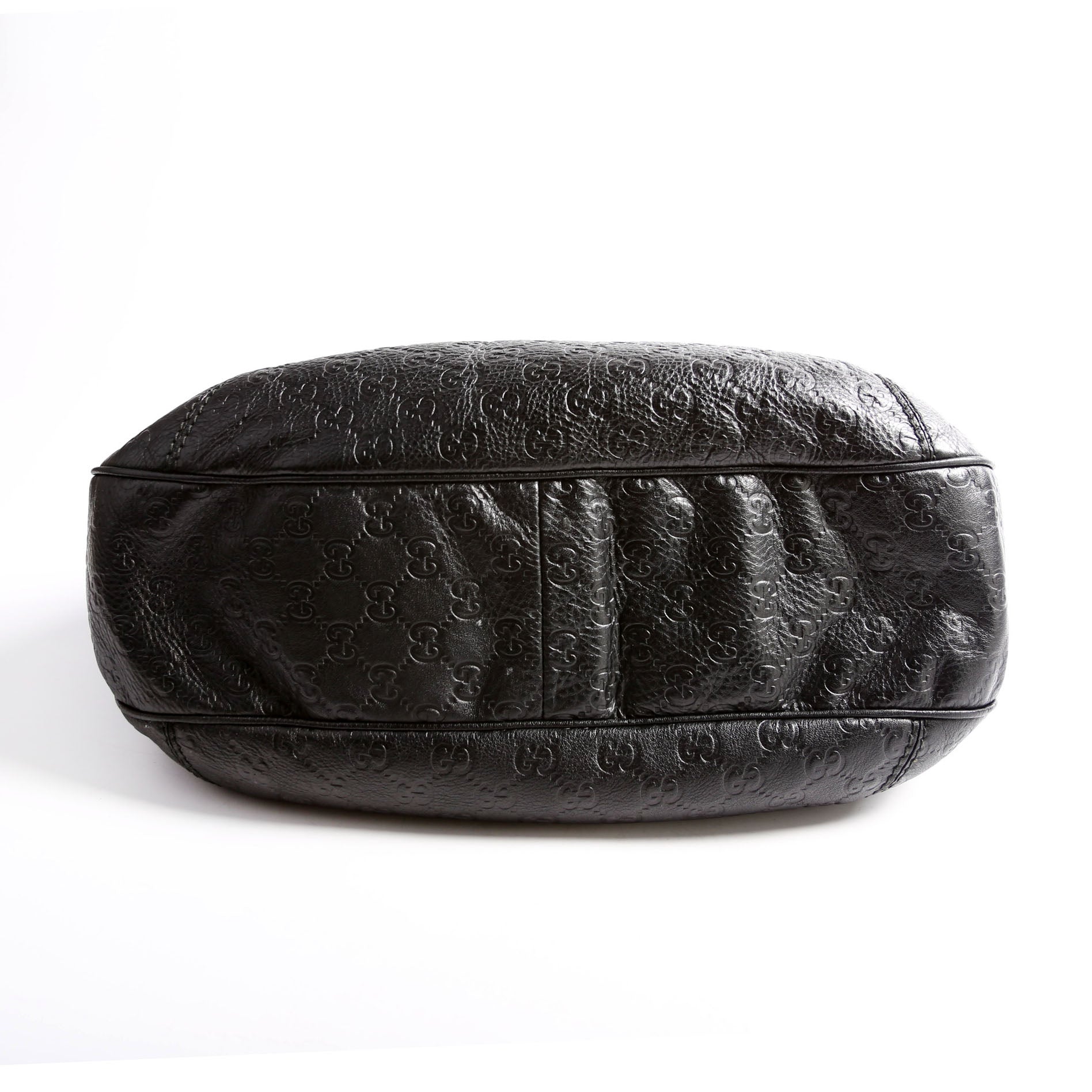 233604 GG Leather Large Hobo Black