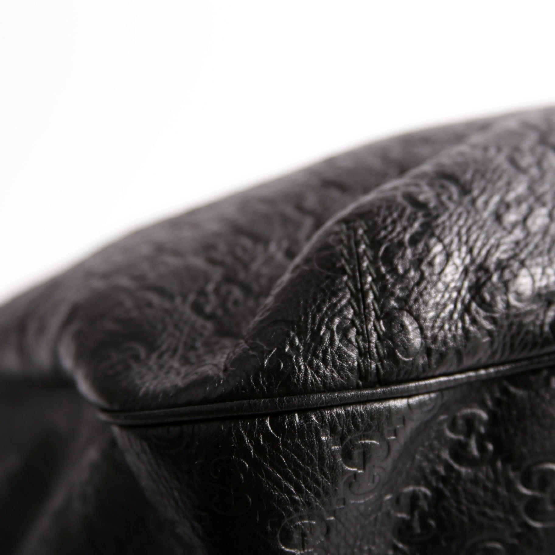 233604 GG Leather Large Hobo Black