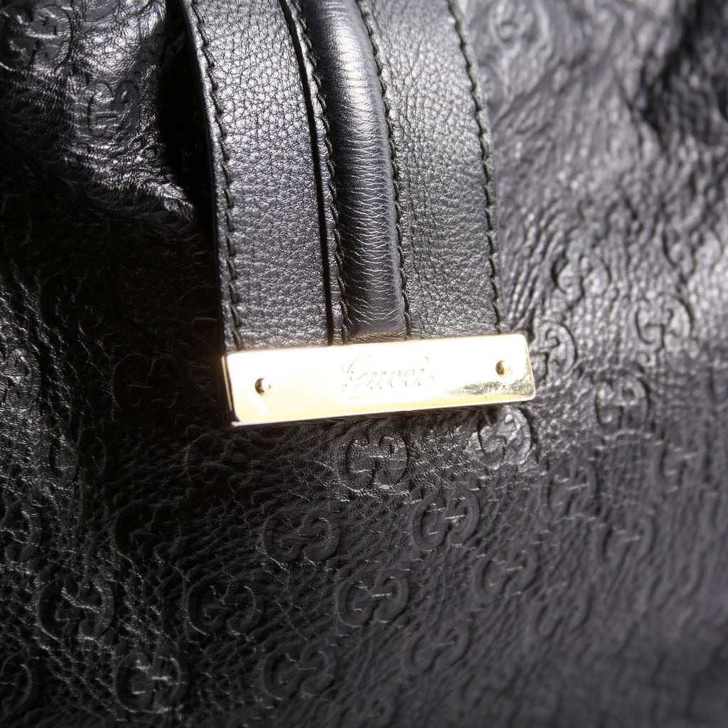 233604 GG Leather Large Hobo Black