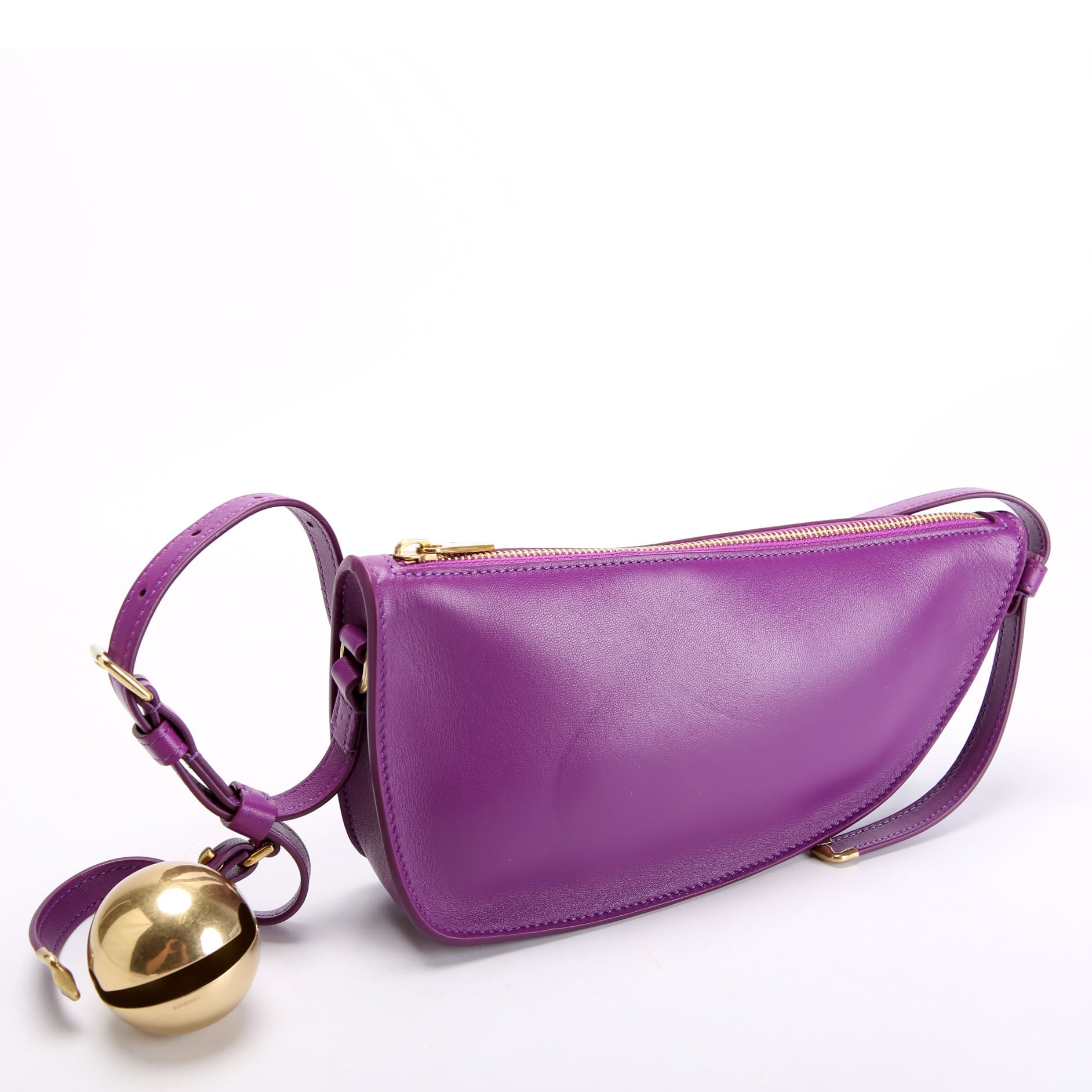 Mini Shield Leather Sling Bag Purple