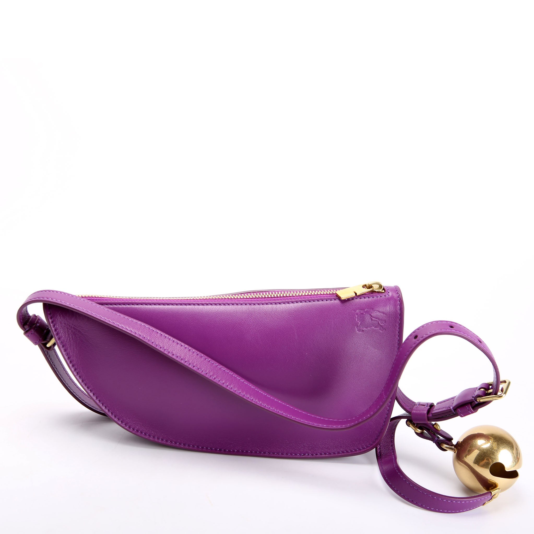 Mini Shield Leather Sling Bag Purple