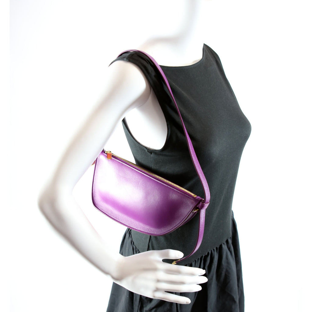Mini Shield Leather Sling Bag Purple