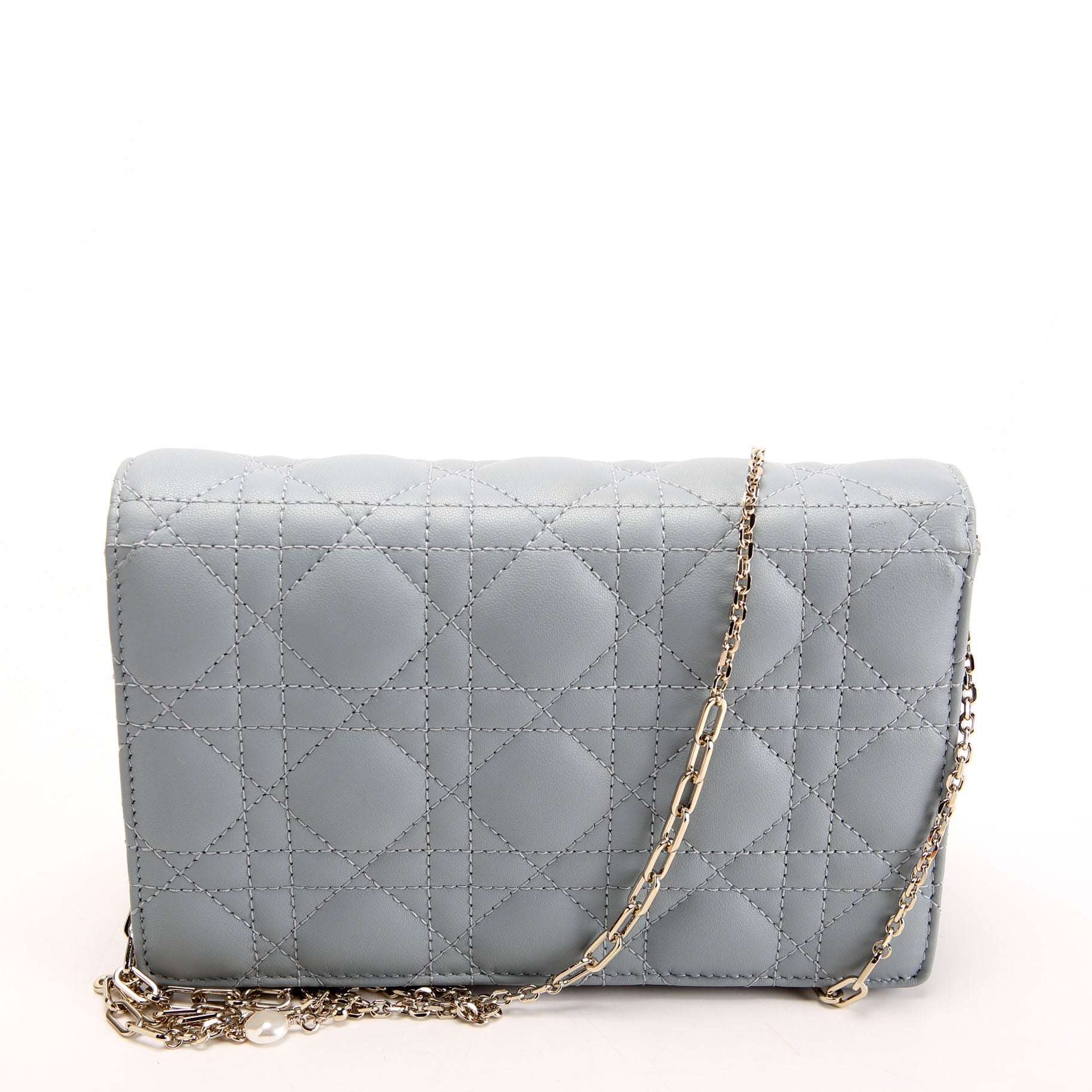 My Dior Daily Pouch With Chain Lambskin Cannage Blue
