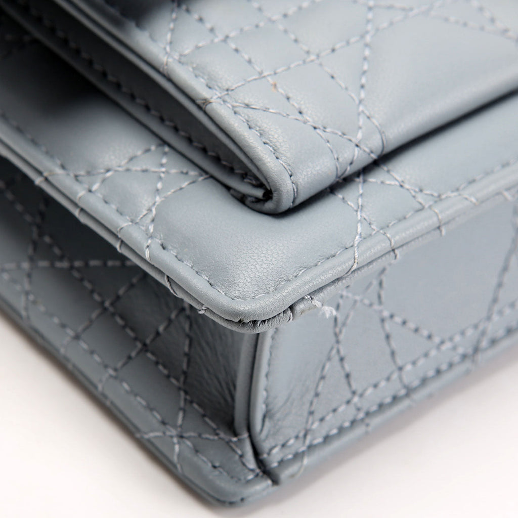 My Dior Daily Pouch With Chain Lambskin Cannage Blue