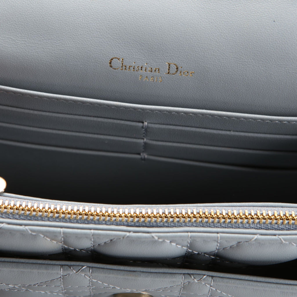 My Dior Daily Pouch With Chain Lambskin Cannage Blue