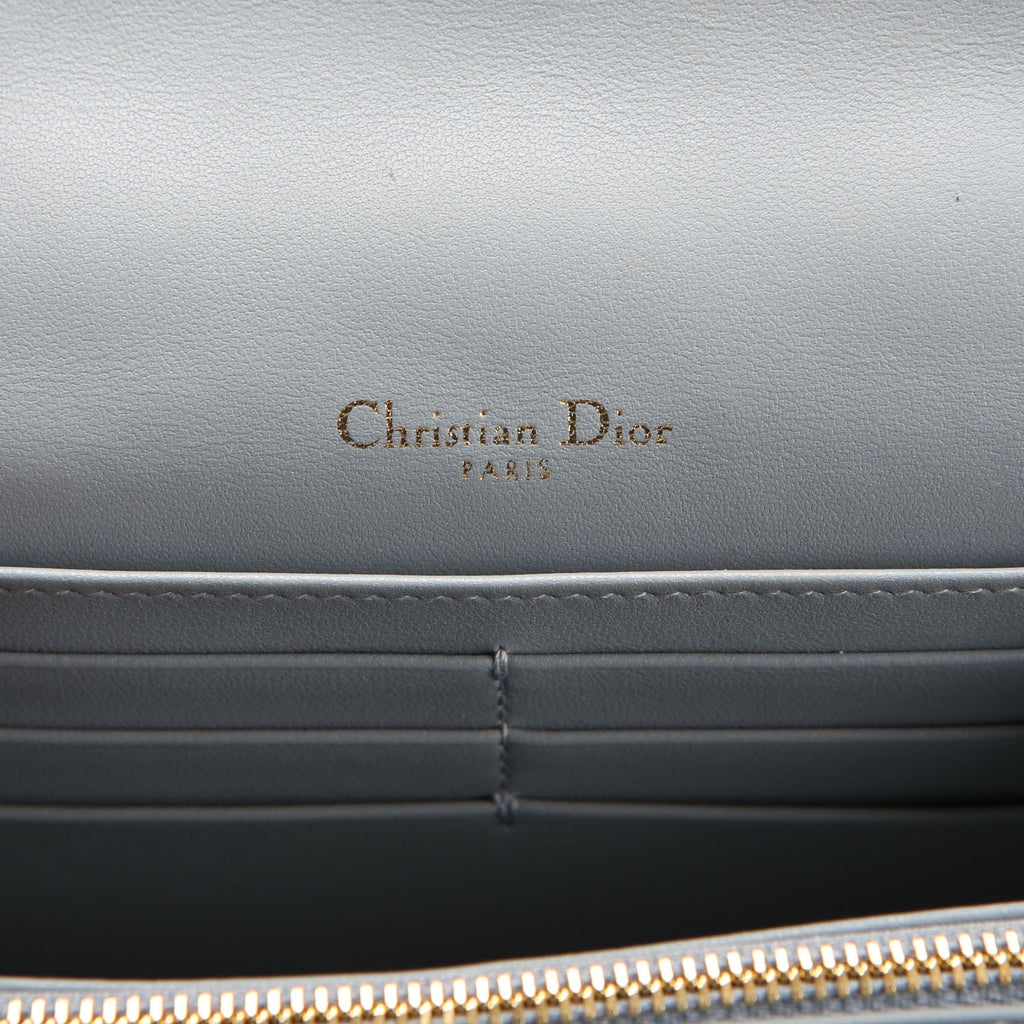 My Dior Daily Pouch With Chain Lambskin Cannage Blue