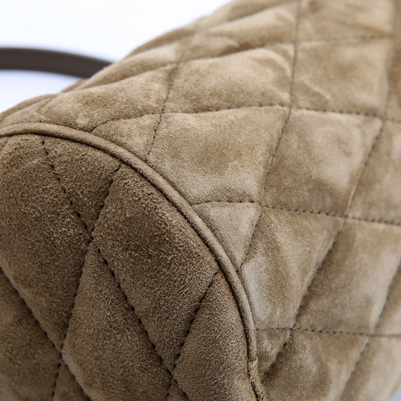 SAINT LAURENT 712706 Quilted Suede Sade Small Tube Bag Green