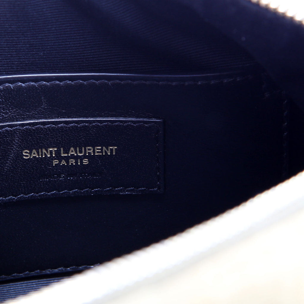 SAINT LAURENT 712706 Quilted Suede Sade Small Tube Bag Green