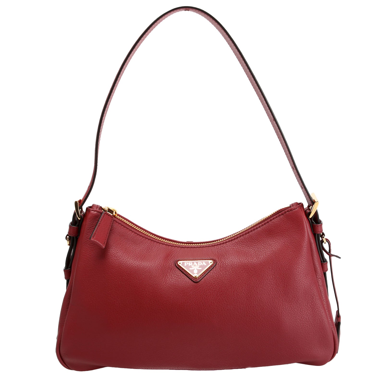 Prada Aimee Shoulder Bag soft Calfskin Medium Burgundy/Black