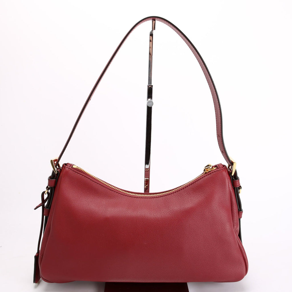 Prada Aimee Shoulder Bag soft Calfskin Medium Burgundy/Black