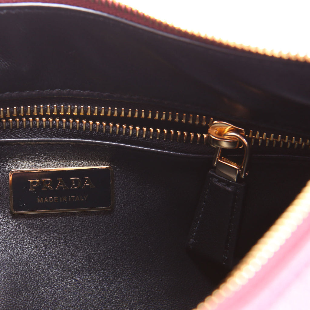 Prada Aimee Shoulder Bag soft Calfskin Medium Burgundy/Black