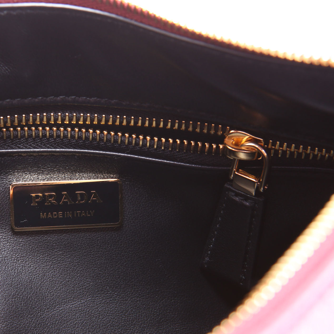 Prada Aimee Shoulder Bag soft Calfskin Medium Burgundy/Black