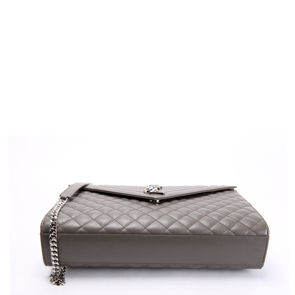 SAINT LAURENT Envelope Large Triquilt 487198 Grey