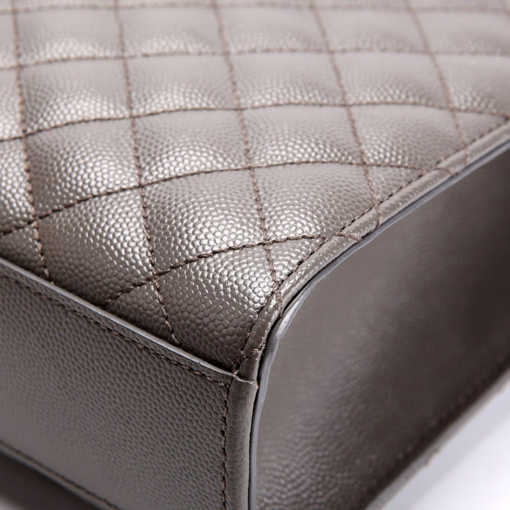 SAINT LAURENT Envelope Large Triquilt 487198 Grey