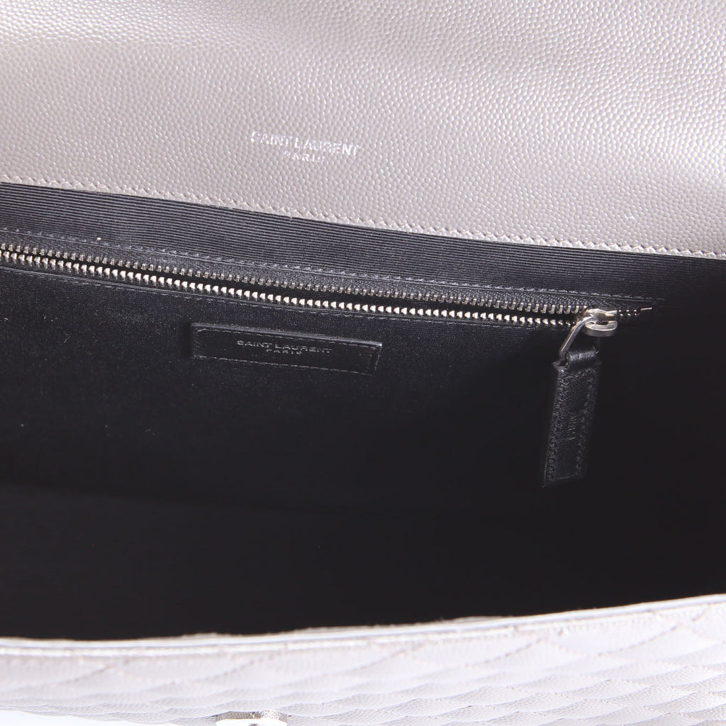 SAINT LAURENT Envelope Large Triquilt 487198 Grey