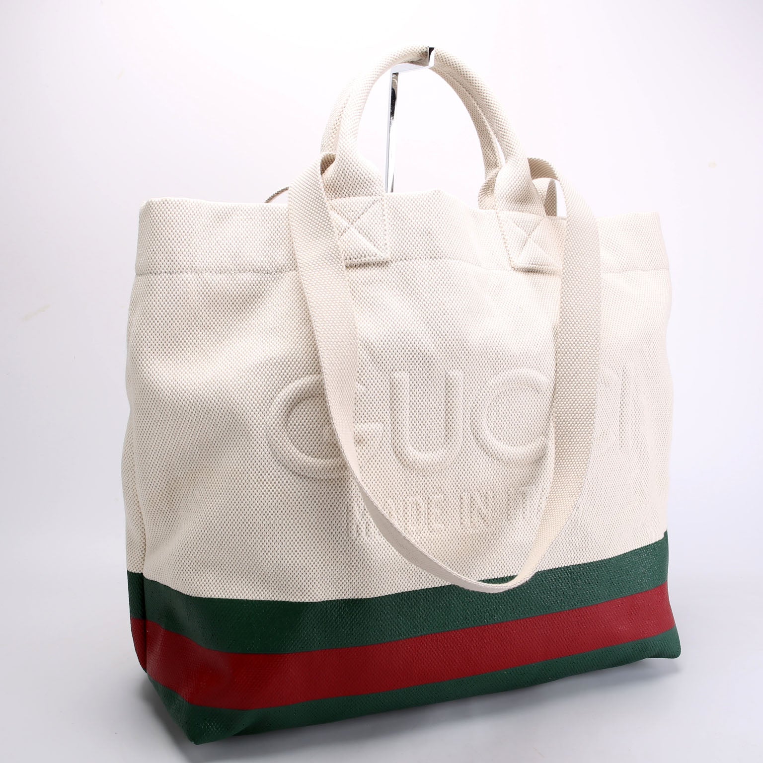 Gucci 782741 Embossed Canvas Tote Large Beige/Multicolor