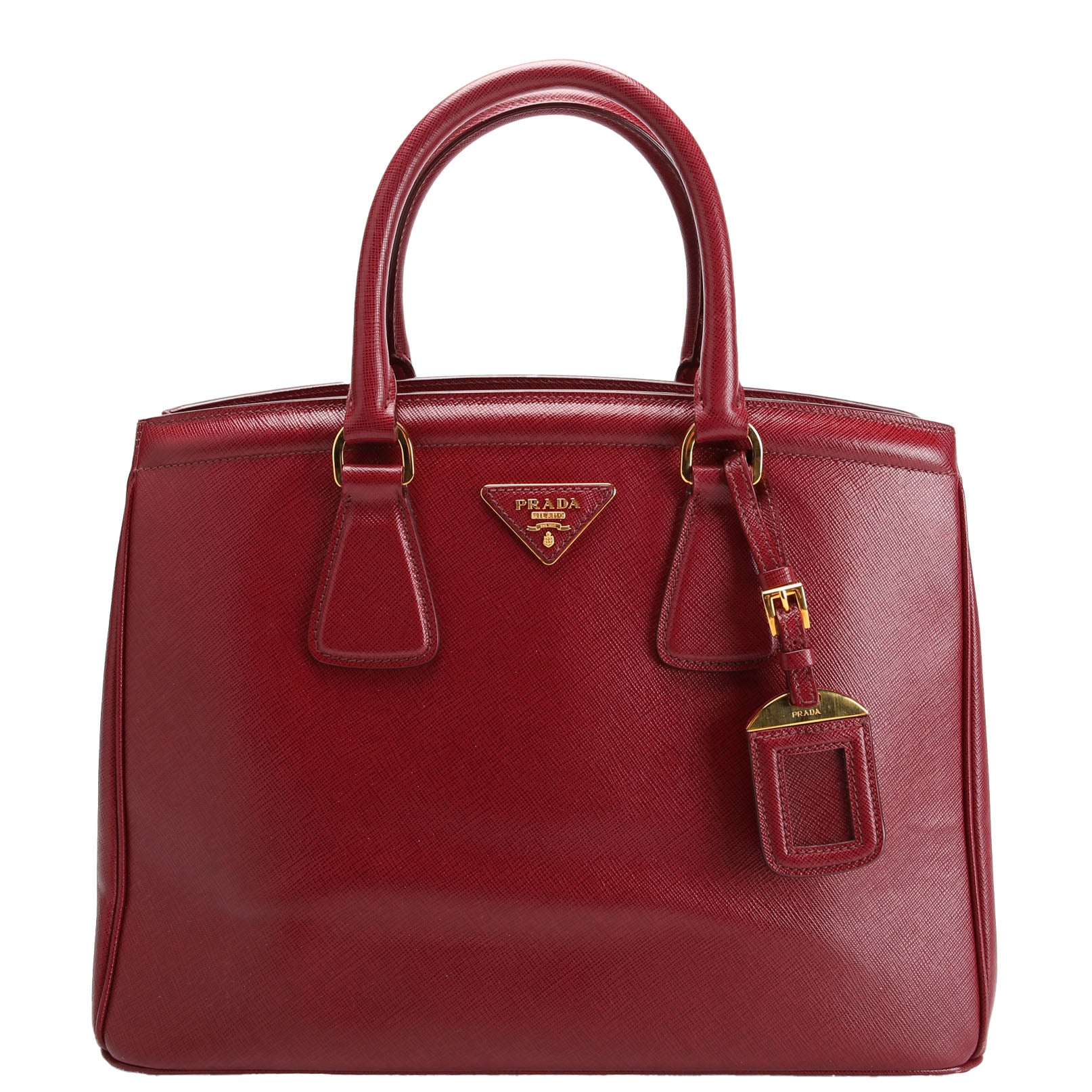 Prada Saffiano Lux Parabole Burgundy/Gold