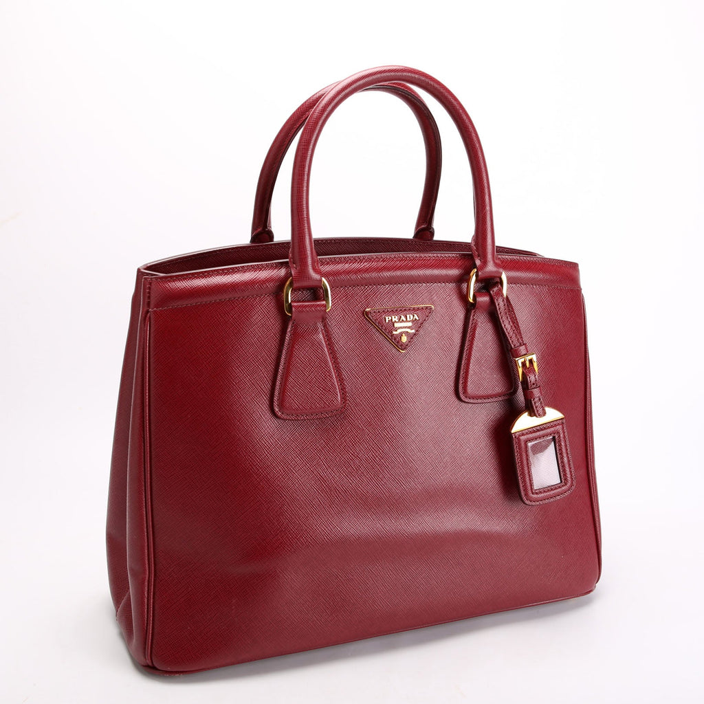 Prada Saffiano Lux Parabole Burgundy/Gold