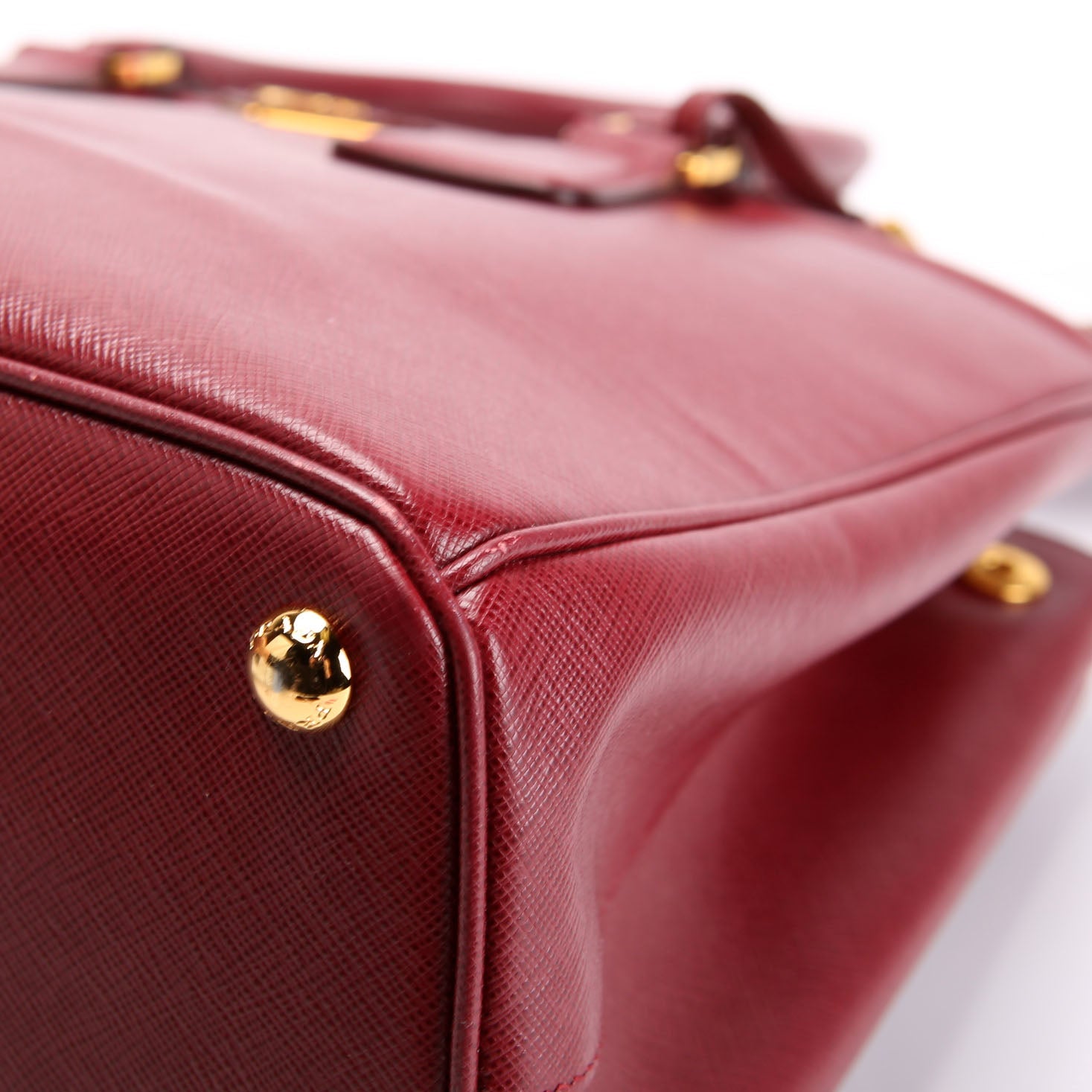 Prada Saffiano Lux Parabole Burgundy/Gold