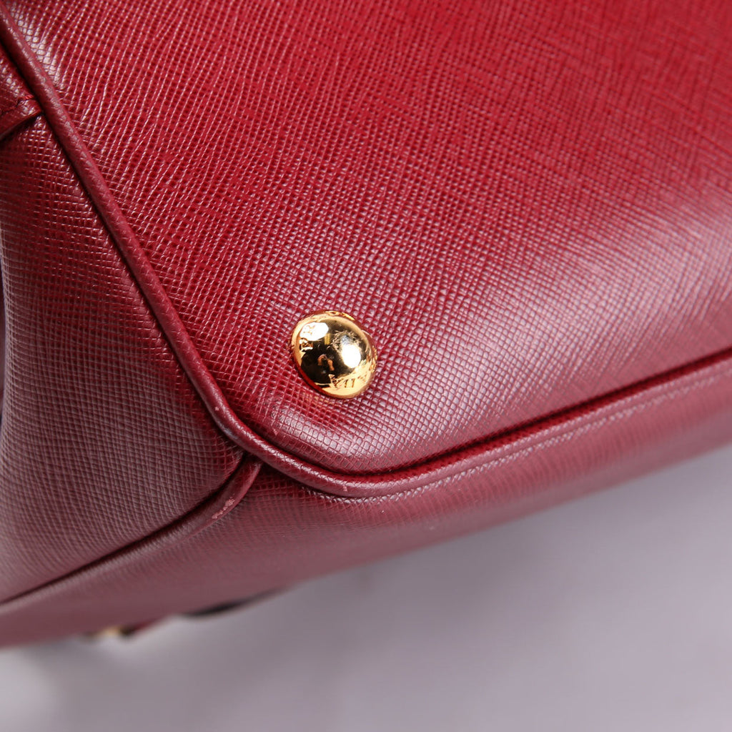 Prada Saffiano Lux Parabole Burgundy/Gold