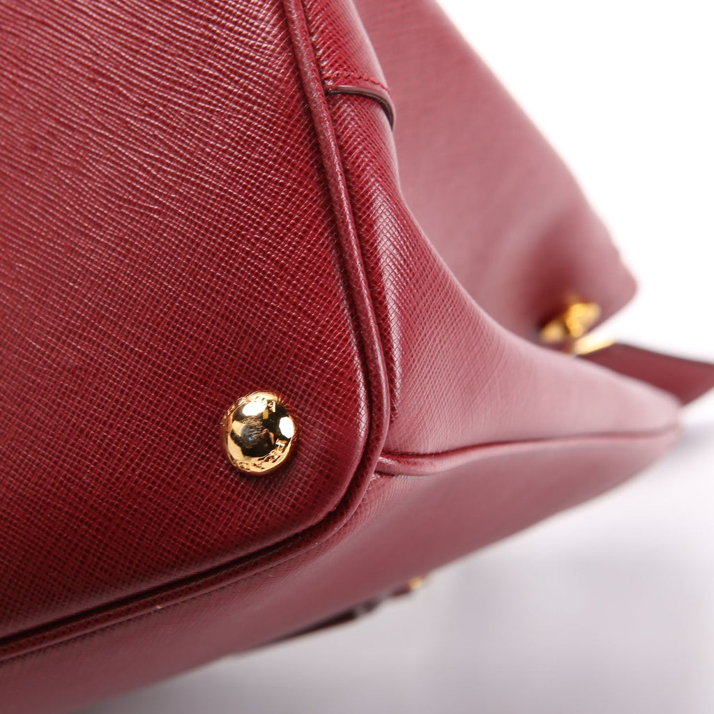 Prada Saffiano Lux Parabole Burgundy/Gold