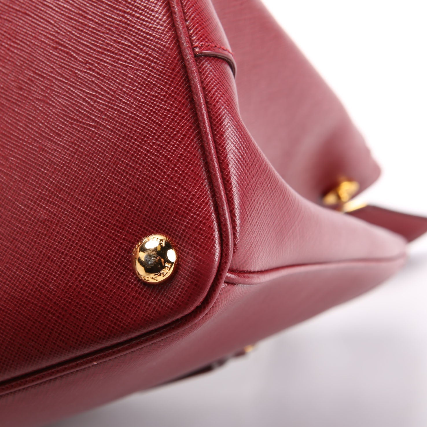 Prada Saffiano Lux Parabole Burgundy/Gold