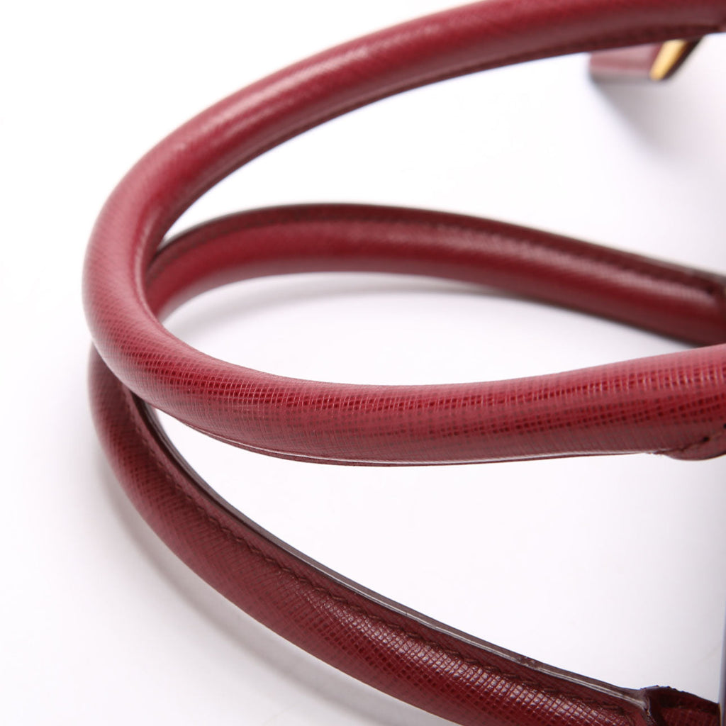 Prada Saffiano Lux Parabole Burgundy/Gold