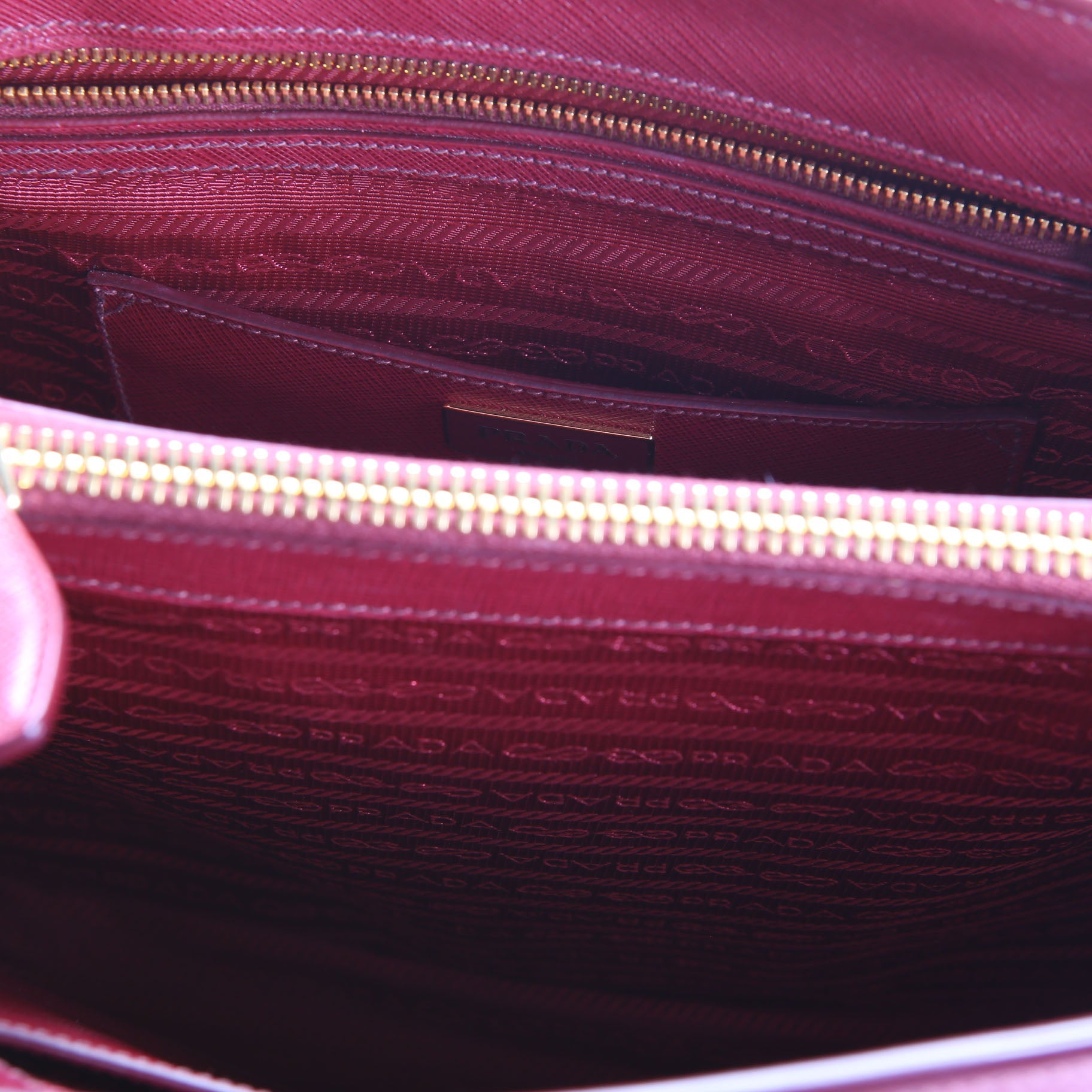 Prada Saffiano Lux Parabole Burgundy/Gold