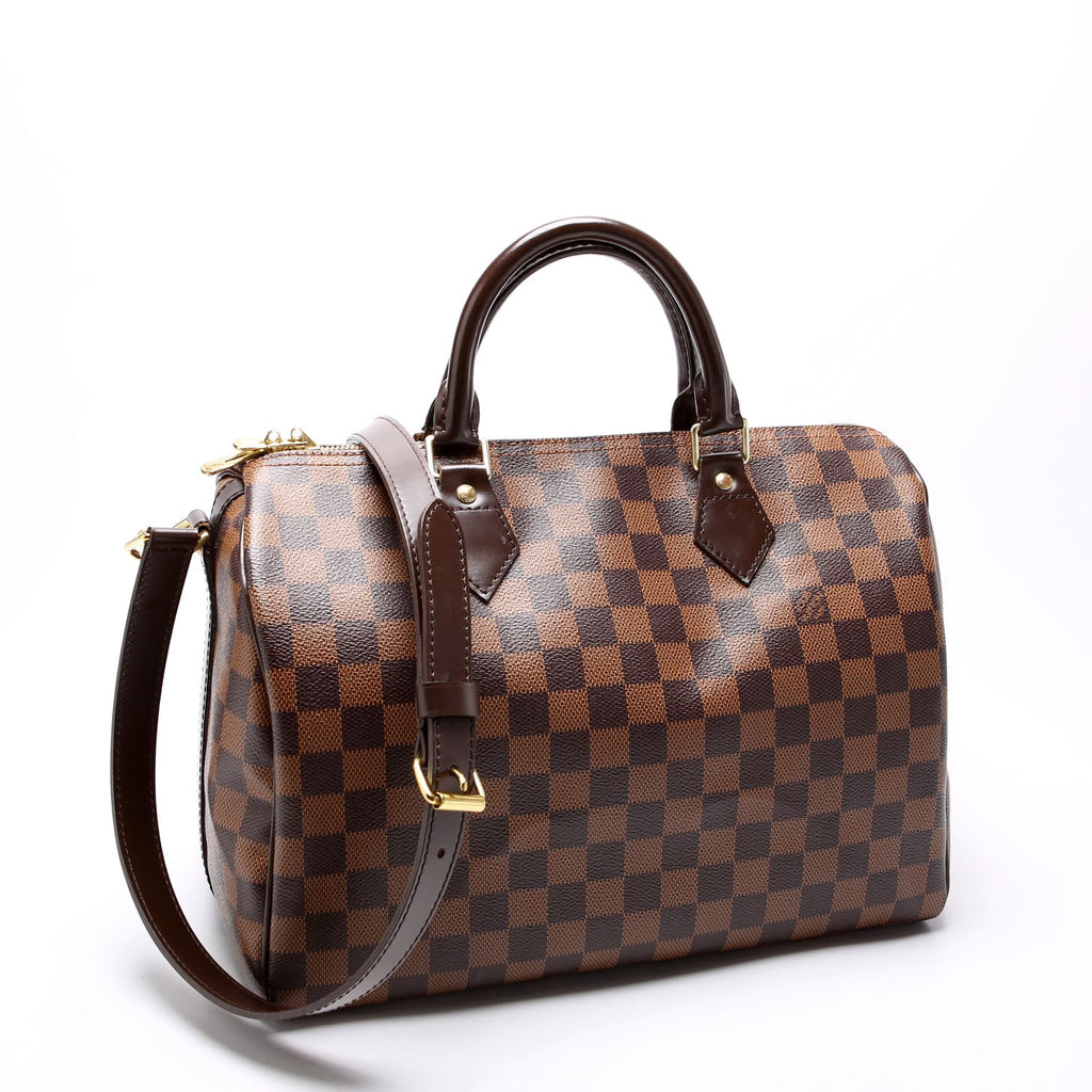 Speedy 30 Bandouliere Damier Ebene Brown/Red