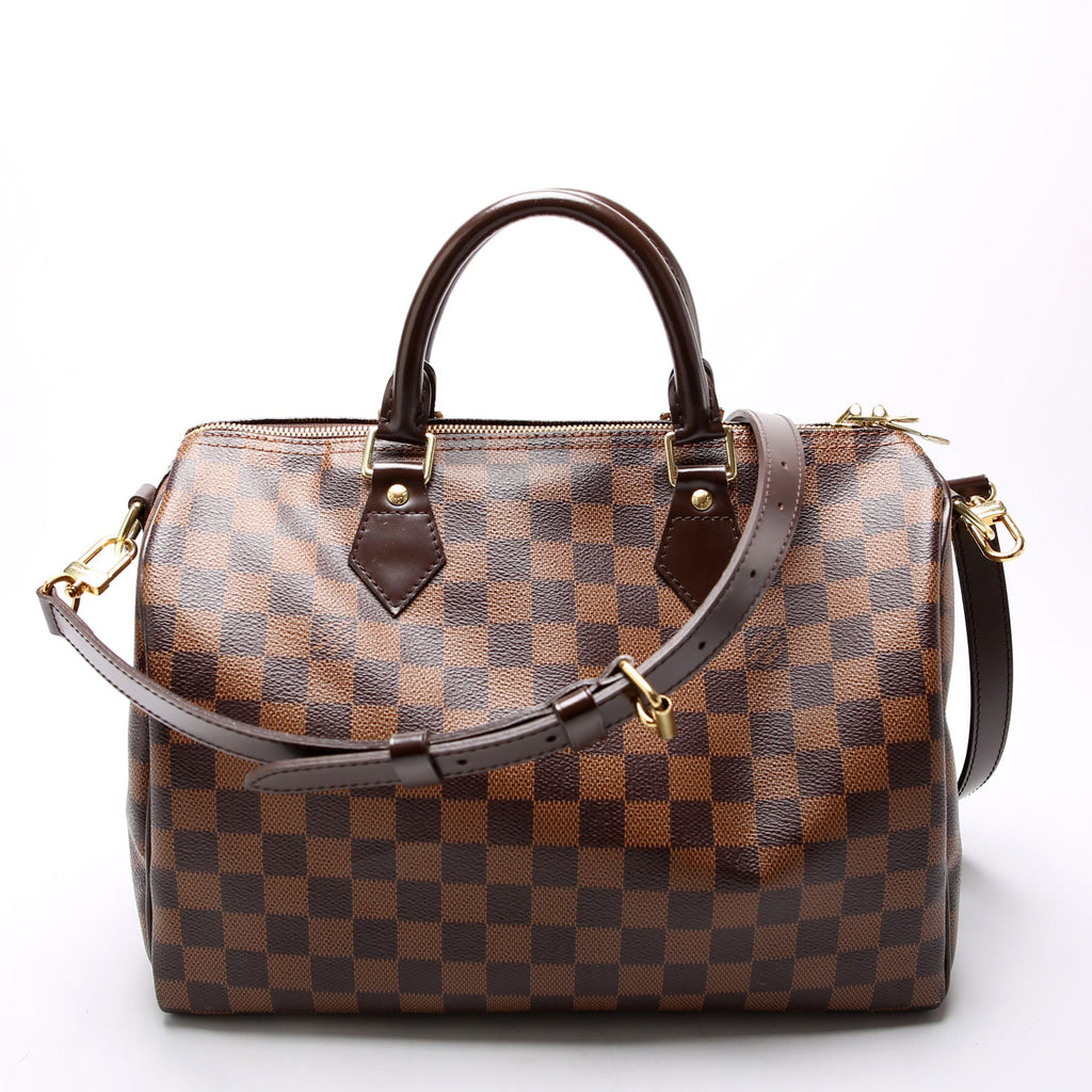 Speedy 30 Bandouliere Damier Ebene Brown/Red