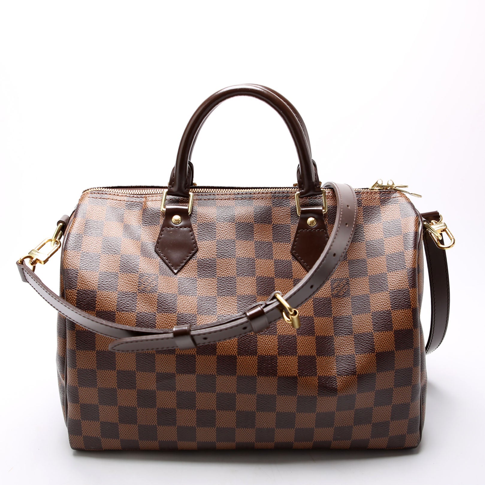 Speedy 30 Bandouliere Damier Ebene Brown/Red
