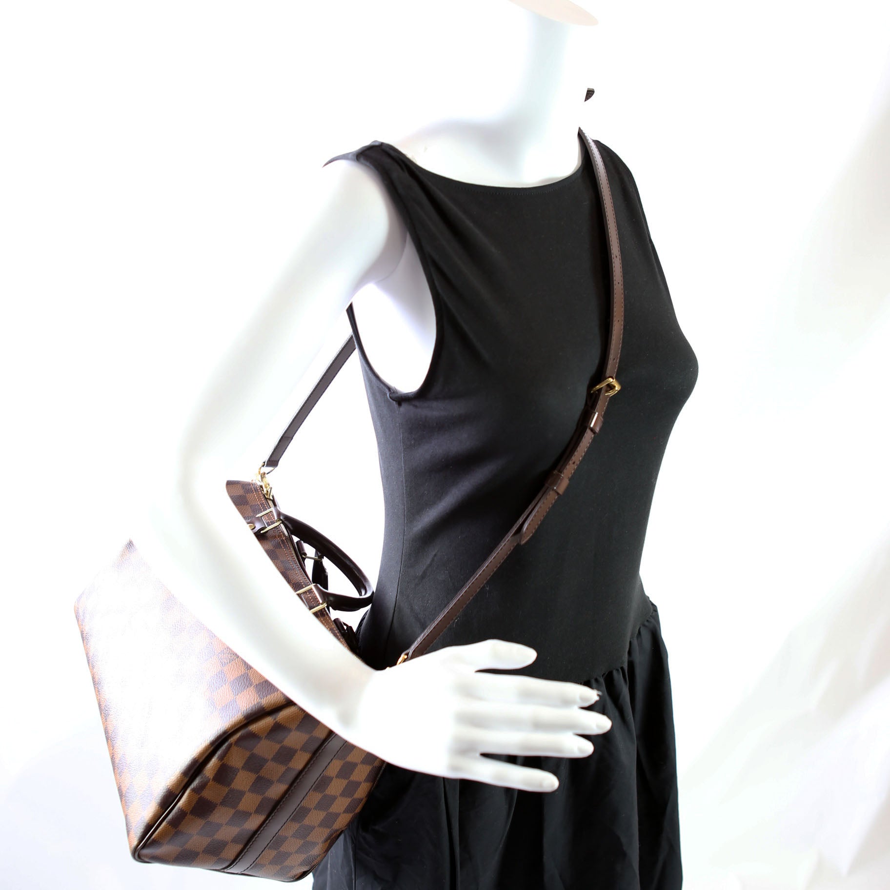 Speedy 30 Bandouliere Damier Ebene Brown/Red
