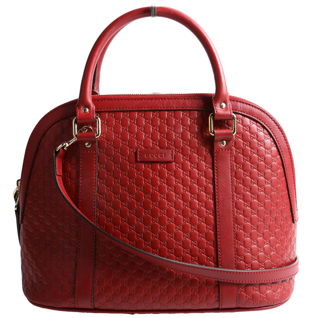 449663 Guccissima Dome Bag Medium Red