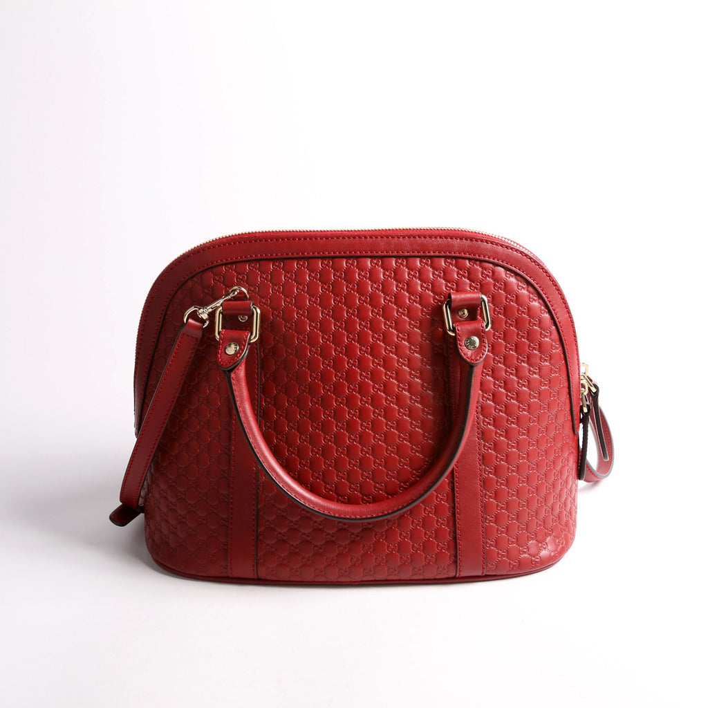 449663 Guccissima Dome Bag Medium Red