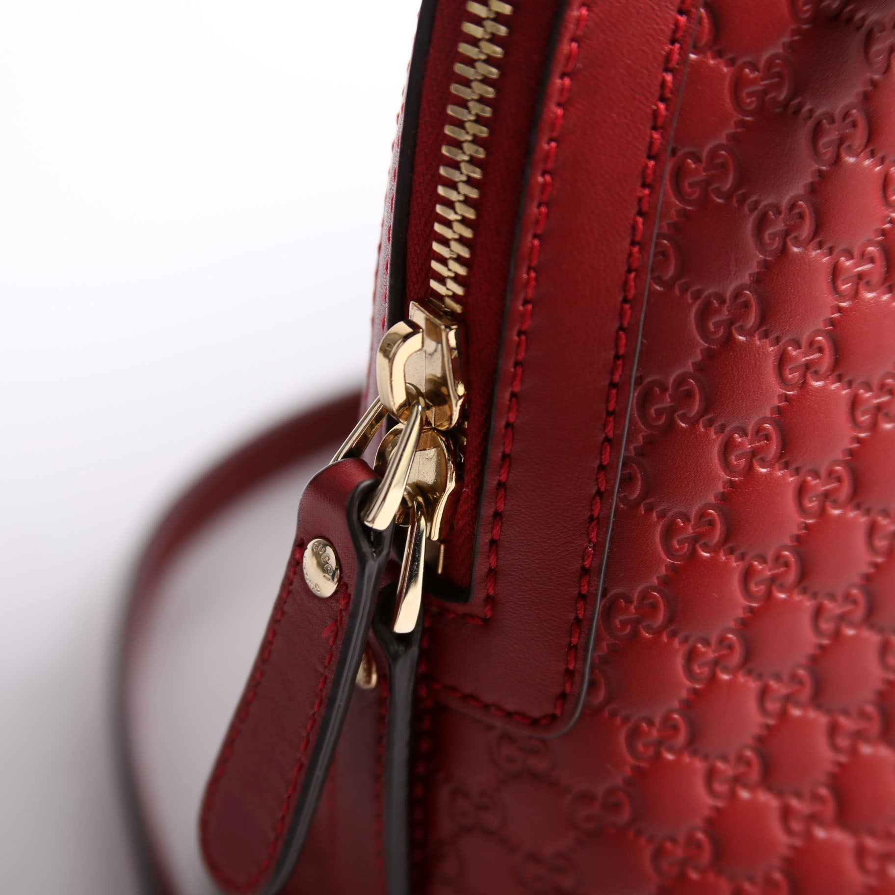 449663 Guccissima Dome Bag Medium Red